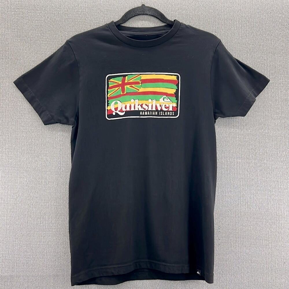 Quicksilver Hawaiian Islands Women’s Black‎ 100% Cotton Surfing Waves T-Shirt SP